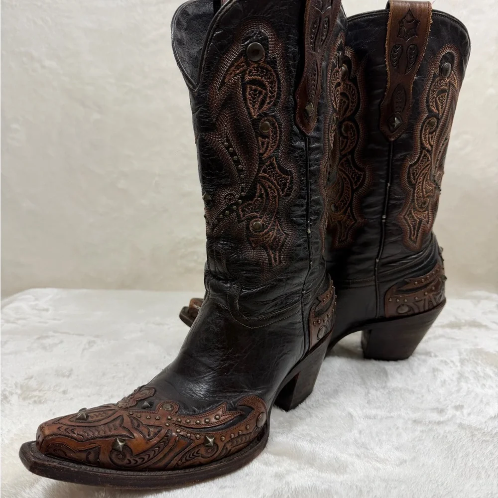 Brown Leather Western Boots - Picture 7 of 10